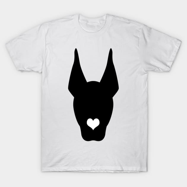 funny doberman heart dog black T-Shirt by T-shirt verkaufen